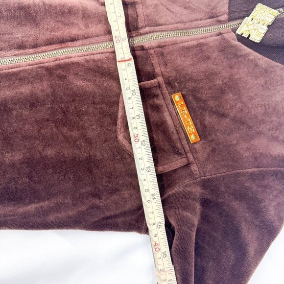 BROWN VELVET ZIP UP TRACK SUIT SIZE SMALL - Picture 3 of 8